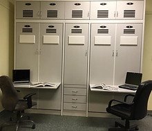 Fold Down Locker with Folding Desk
