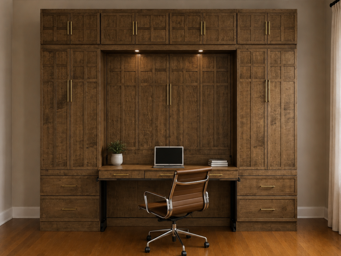 FLW Murphy bed with upper bookcases 124-1225