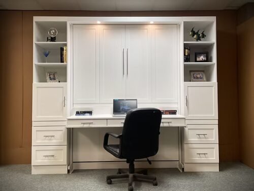 A Shaker-Style Murphy Bed Redefining Home Office Elegance