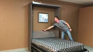 Gray Manhattan Murphy Bed with Desk