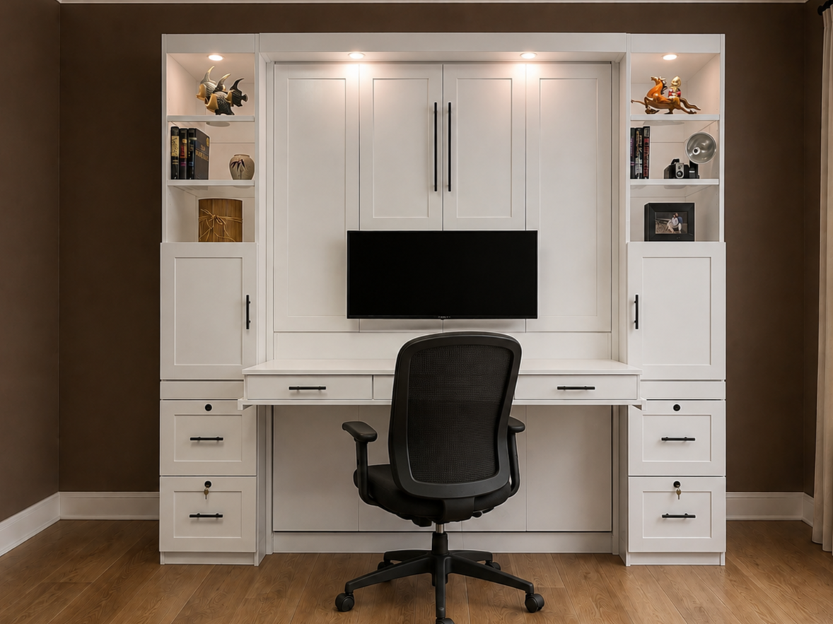 Murphy bed with curved monitor 123-0426d