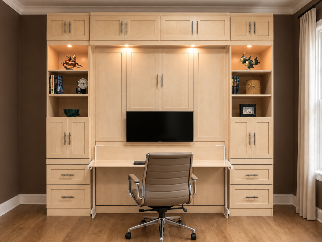 Whitewash Monitor Murphy bed 123-0526