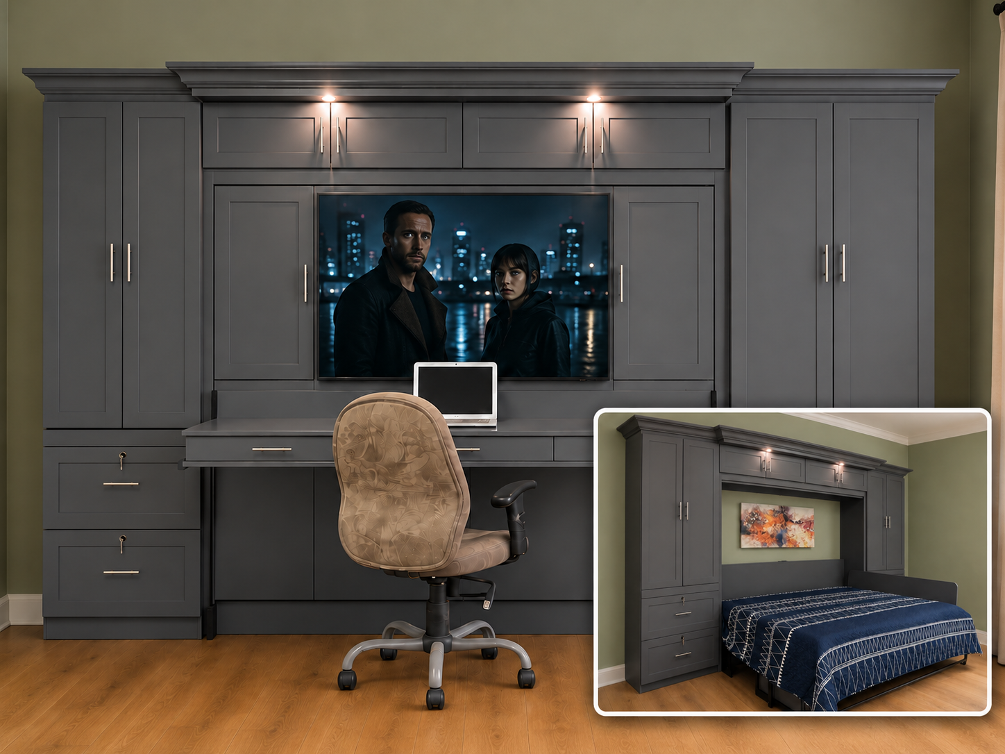 Horizontal TV Murphy Bed 173-0626