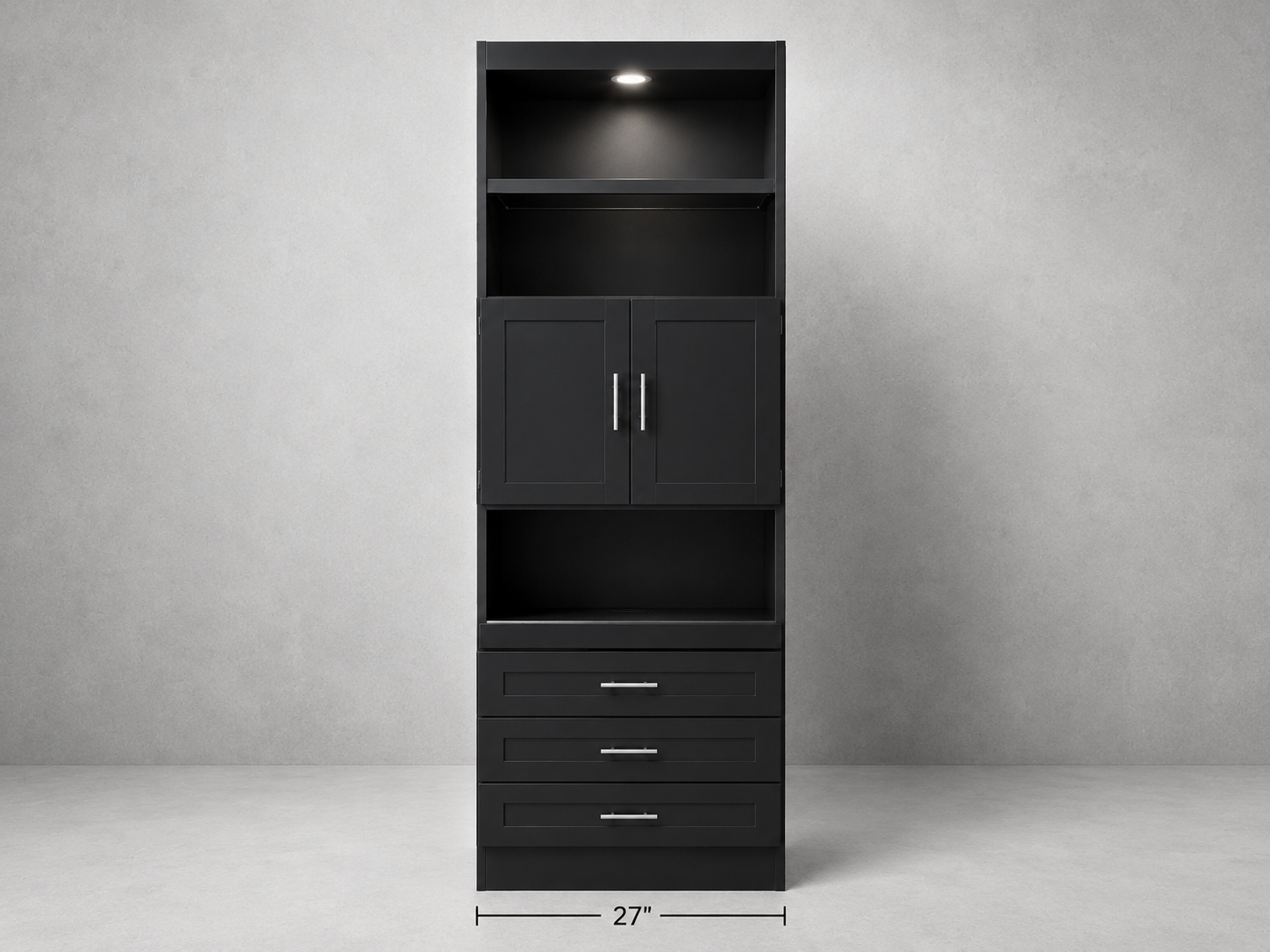 Bookcase file drawers and mid-doors 17 7/8″d