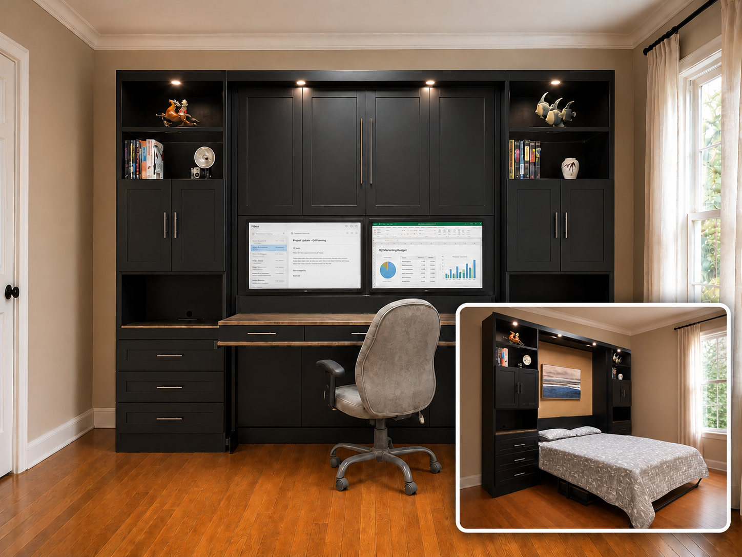 Monitor Desk Murphy bed 123-0426c